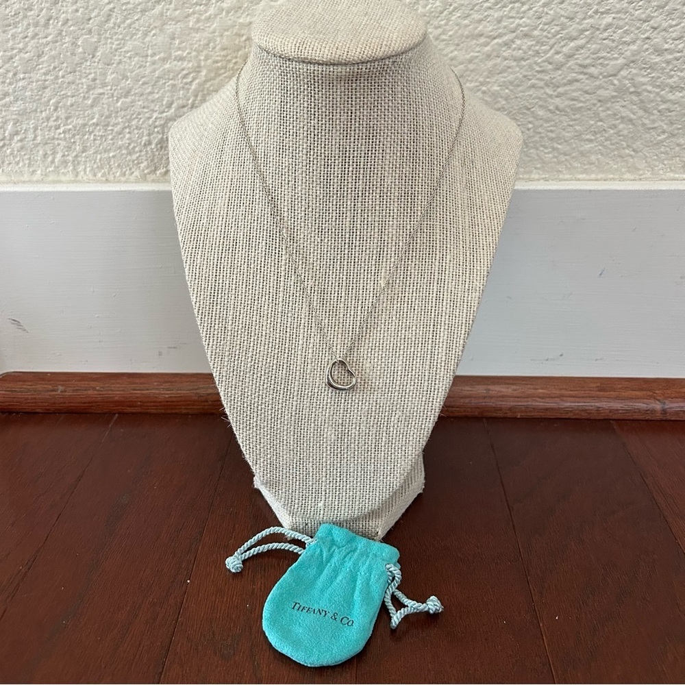 Auth Tiffany & Co. Elsa Peretti Open Heart Necklace SV925 excellent condition